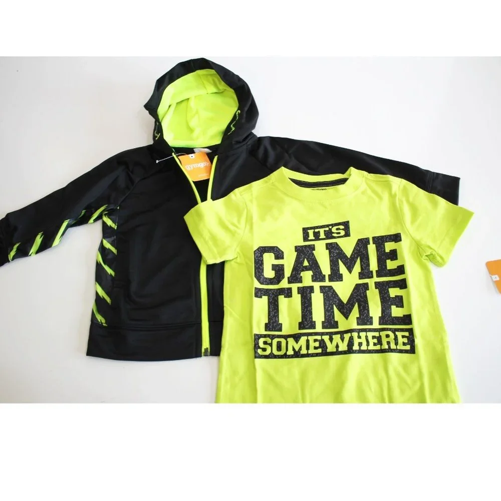 Gymboree Boy Jacket Shirt Athletic Shorts Boy Size XXS 3 3T Black Green